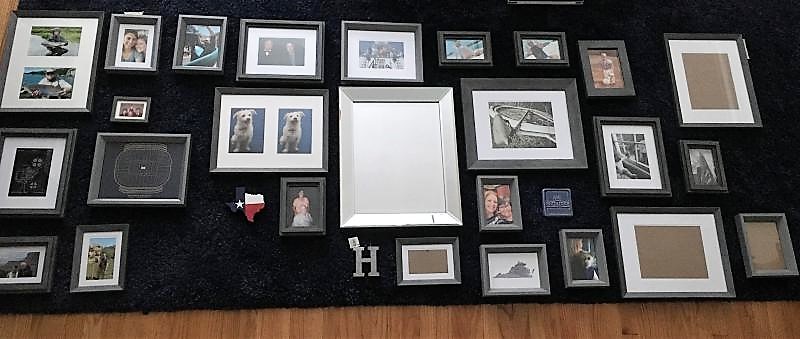 Gallery Wall Layout on Floor for Planning