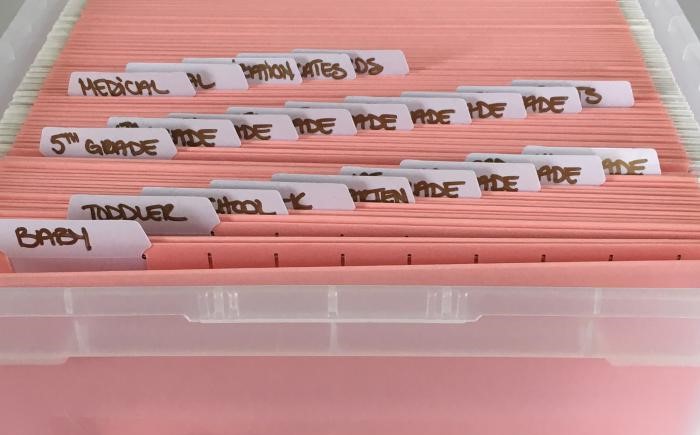 Folders and Labels of Children's DIY Keepsake Box
