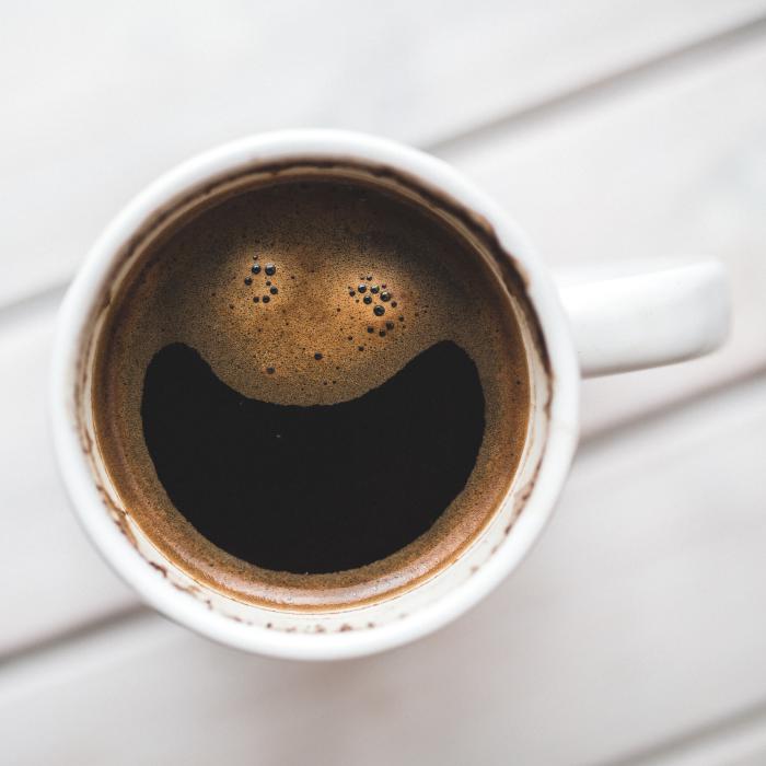 Coffee Cup with Smiling Coffee